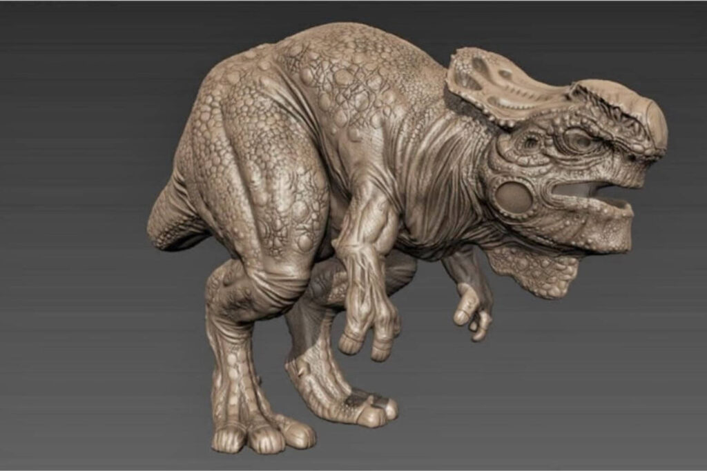 A Realistic 3D Sculpture Of An Animal Created Using Autodesk Mudbox, Showcasing Advanced Sculpting And Retopology Tools.